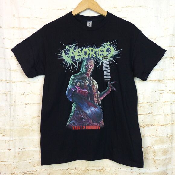Aborted Vault Of Horrors T-Shirt Mens M Black Graphic Metal Rock Band Tee NWOT - Picture 1 of 8